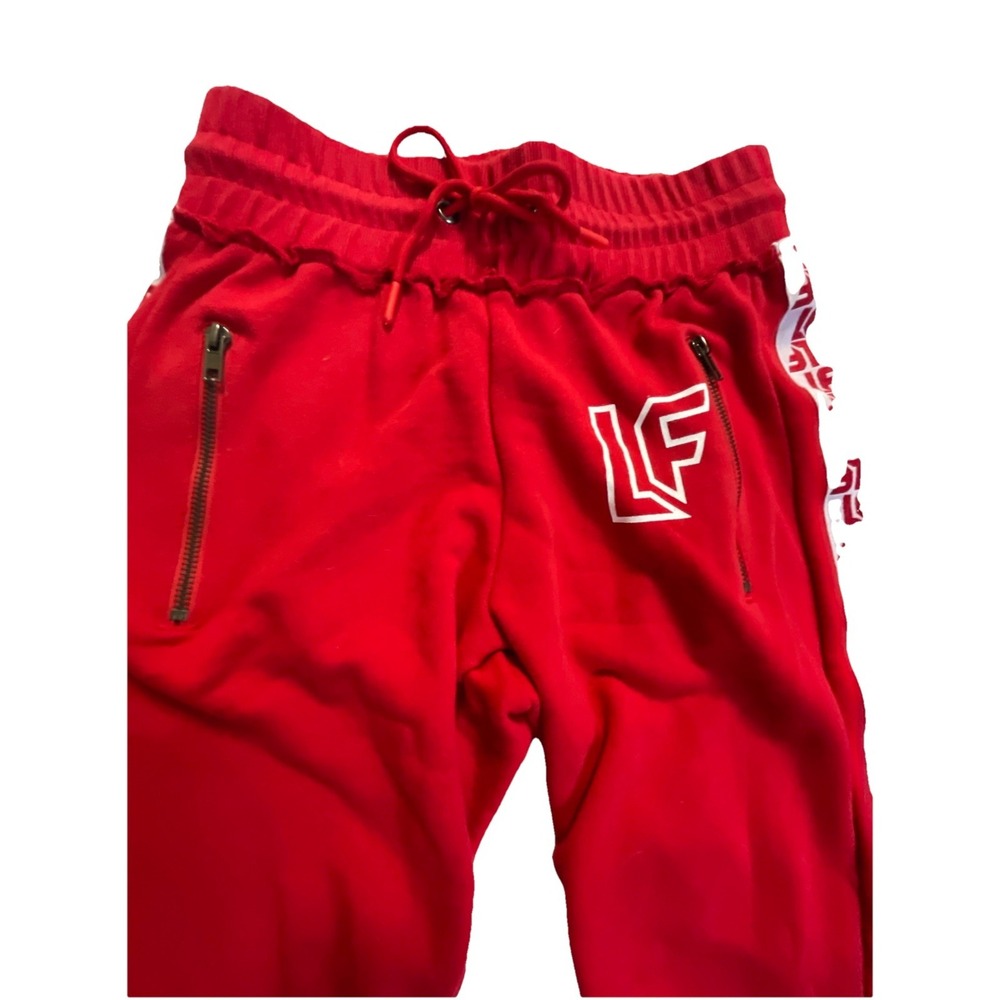 LF The Brand Joggers Sweatpants Women's XS Red EUC Hip Hop Streetwear Urban - Picture 2 of 11